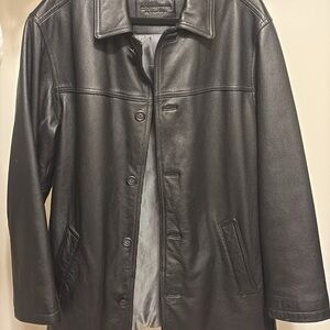 Roundtree & Yorke Black Leather Jacket for Men